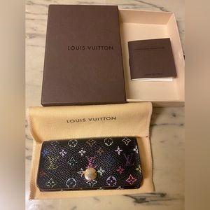 Beautiful Authentic Louis Vuitton Monogram Multicolor 4 Key Holder Case NO BOX